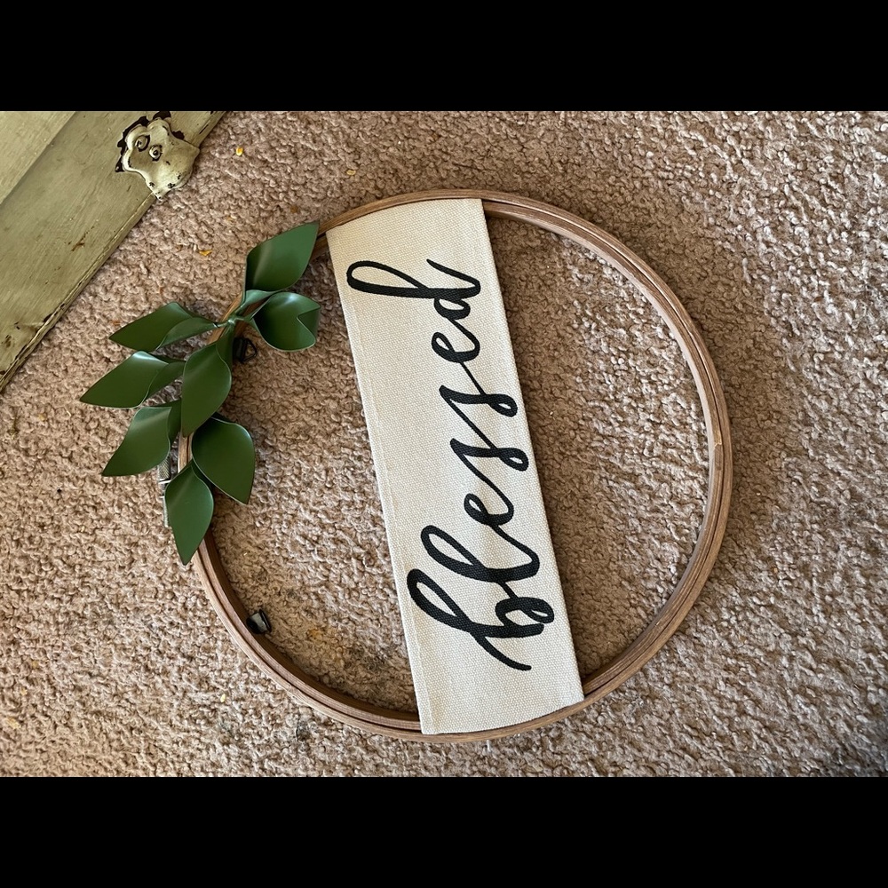 Set of Two Home Decor Signs “Gather” and “Blessed”